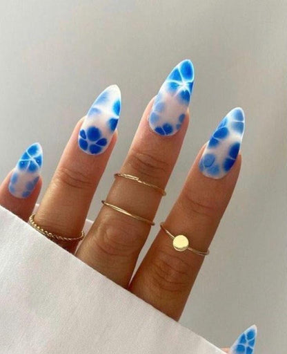 Handmade Press On Nails: Reusable, Glue Ons, Acrylic Gel, Almond Round Short, Hand-painted Custom