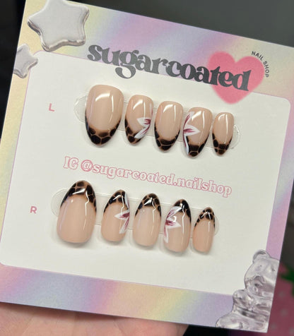 Handmade Press On Nails: Reusable, Glue Ons, Acrylic Gel, Almond Round Short, Hand-painted Custom