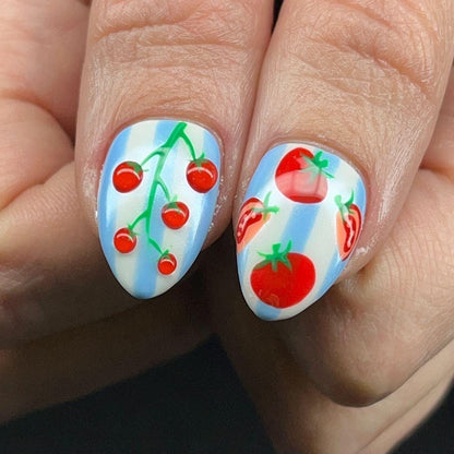 Handmade Press On Nails: Reusable, Glue Ons, Acrylic Gel, Almond Round Short, Hand-painted Custom