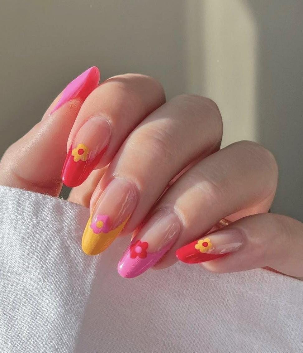 Handmade Press On Nails: Reusable, Glue Ons, Acrylic Gel, Almond Round Short, Hand-painted Custom