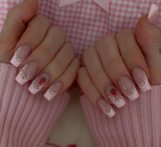 Handmade Press On Nails: Reusable, Glue Ons, Acrylic Gel, Almond Round Short, Hand-painted Custom