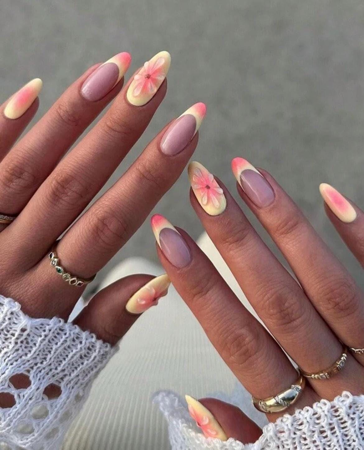 Handmade Press On Nails: Reusable, Glue Ons, Acrylic Gel, Almond Round Short, Hand-painted Custom