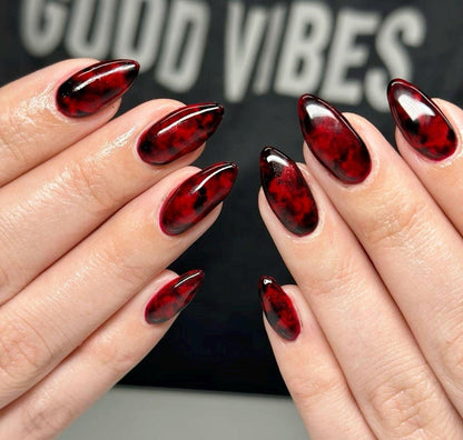 Handmade Press On Nails: Reusable, Gel, Almond Round Short, Handpainted, Halloween Fall Autumn October