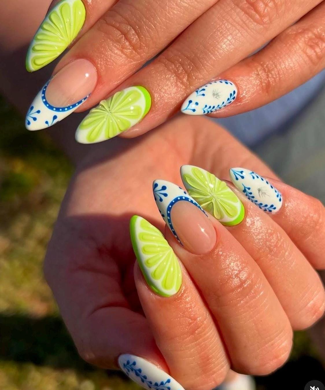 Handmade Press On Nails: Reusable, Glue Ons, Acrylic Gel, Almond Round Short, Hand-painted Custom