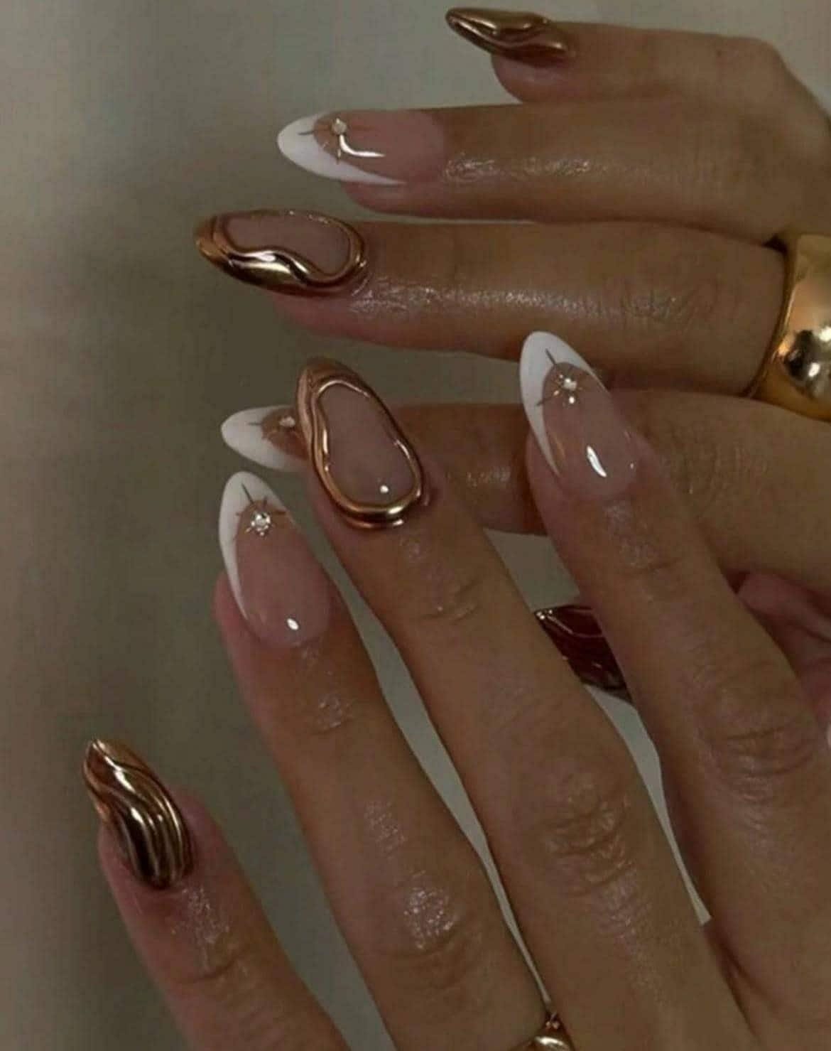 Handmade Press On Nails: Reusable, Glue Ons, Acrylic Gel, Almond Round Short, Hand-painted Custom