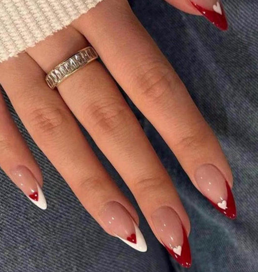 Handmade Press On Nails: Reusable, Trending, Almond Round Short, Xmas Christmas Winter