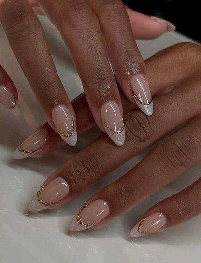 Handmade Press On Nails: Reusable, Glue Ons, Acrylic Gel, Almond Round Short, Hand-painted Custom