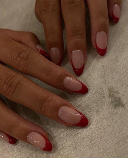 Handmade Press On Nails: Reusable, Trending, Almond Round Short, Xmas Christmas Winter