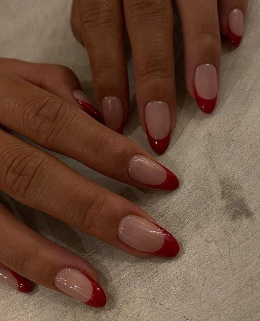 Handmade Press On Nails: Reusable, Trending, Almond Round Short, Xmas Christmas Winter