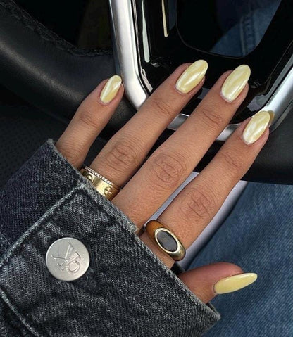 Handmade Press On Nails: Reusable, Glue Ons, Acrylic Gel, Almond Round Short, Hand-painted Custom