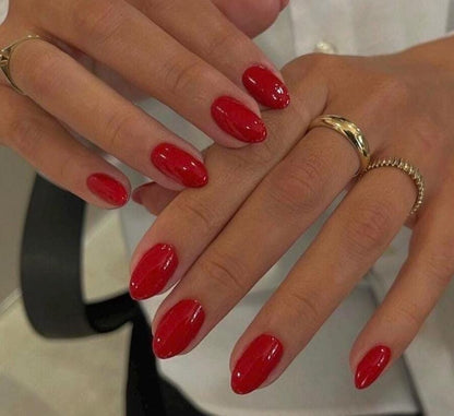 Handmade Press On Nails: Reusable, Trending, Almond Round Short, Xmas Christmas Winter