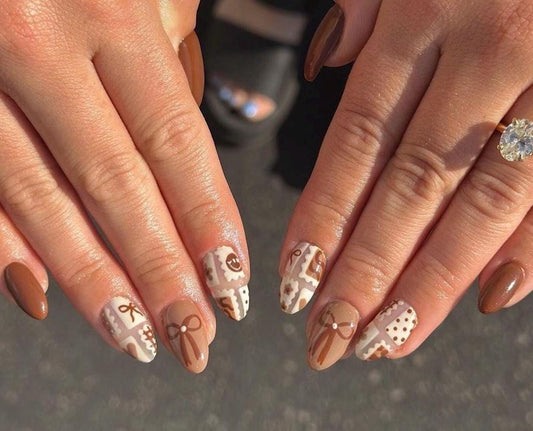 Handmade Press On Nails: Reusable, Gel, Almond Round Short, Handpainted, Halloween Fall Autumn October