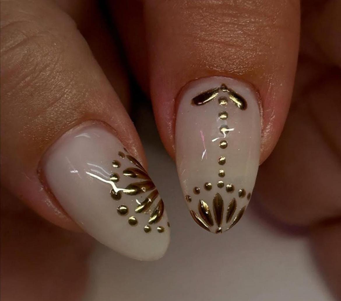 Handmade Press On Nails: Reusable, Glue Ons, Acrylic Gel, Almond Round Short, Hand-painted Custom