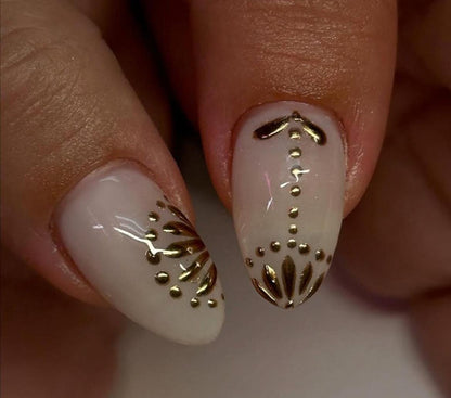 Handmade Press On Nails: Reusable, Glue Ons, Acrylic Gel, Almond Round Short, Hand-painted Custom