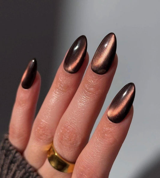 Handmade Press On Nails: Reusable, Gel, Almond Round Short, Handpainted, Halloween Fall Autumn October