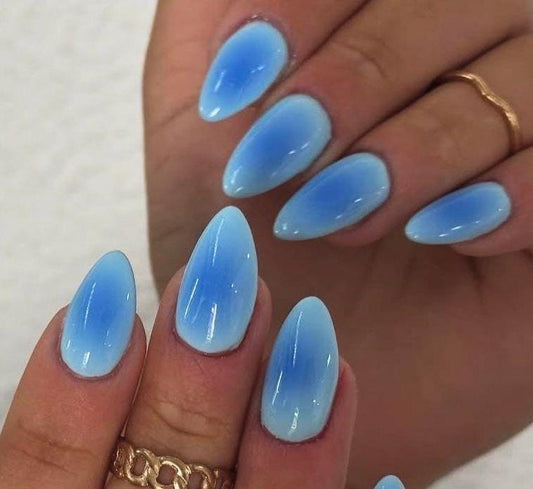 Handmade Press On Nails: Reusable, Glue Ons, Acrylic Gel, Almond Round Short, Hand-painted Custom