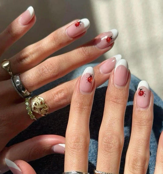 Handmade Press On Nails: Reusable, Glue Ons, Acrylic Gel, Almond Round Short, Hand-painted Custom