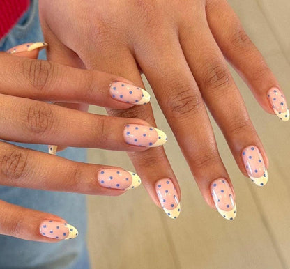 Handmade Press On Nails: Reusable, Glue Ons, Acrylic Gel, Almond Round Short, Hand-painted Custom