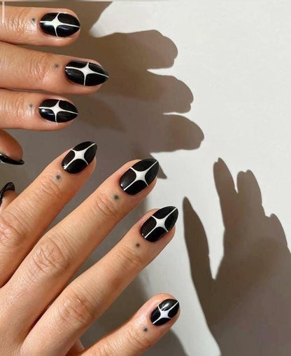 Handmade Press On Nails: Reusable, Gel, Almond Round Short, Handpainted, Halloween Fall Autumn October