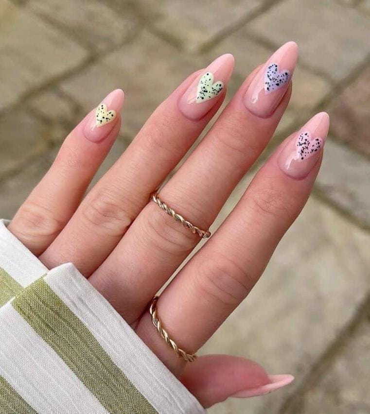 Handmade Press On Nails: Reusable, Glue Ons, Acrylic Gel, Almond Round Short, Hand-painted Custom