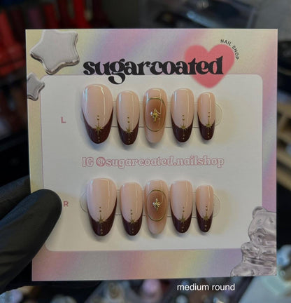 Handmade Press On Nails: Reusable, Glue Ons, Acrylic Gel, Almond Round Short, Hand-painted Custom