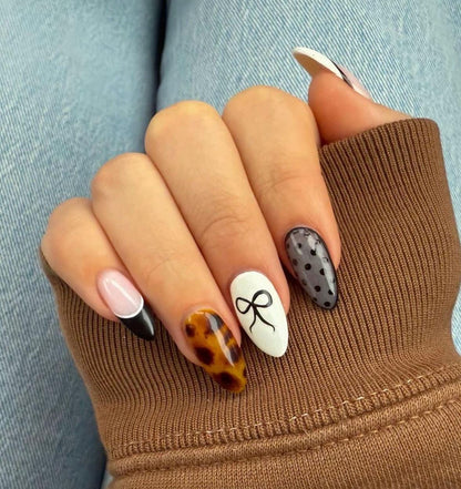 Handmade Press On Nails: Reusable, Gel, Almond Round Short, Handpainted, Halloween Fall Autumn October