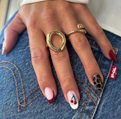 Handmade Press On Nails: Reusable, Glue Ons, Acrylic Gel, Almond Round Short, Hand-painted Custom