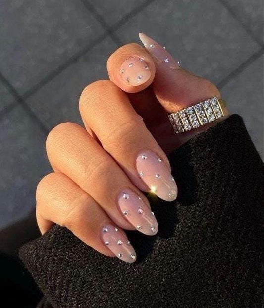 Handmade Press On Nails: Reusable, Glue Ons, Acrylic Gel, Almond Round Short, Hand-painted Custom