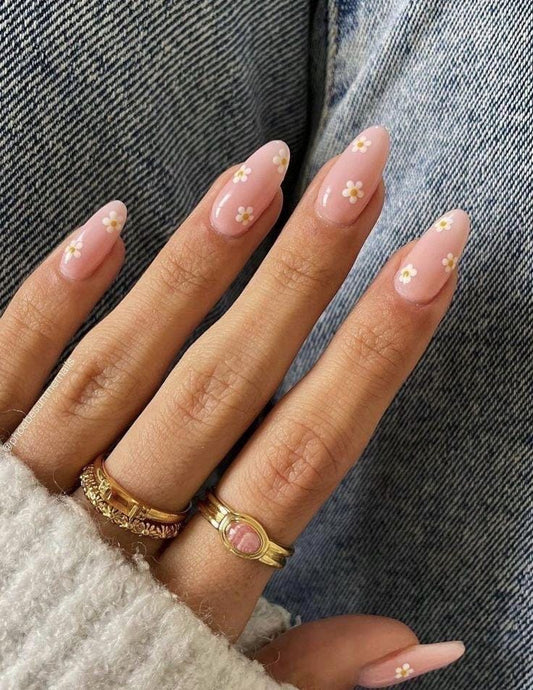 Handmade Press On Nails: Reusable, Glue Ons, Acrylic Gel, Almond Round Short, Hand-painted Custom