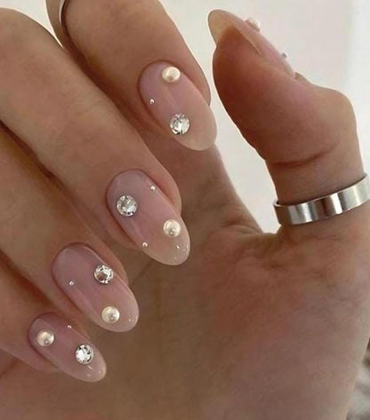 Handmade Press On Nails: Reusable, Trending, Almond Round Short, Xmas Christmas Winter