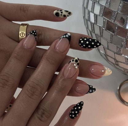 Handmade Press On Nails: Reusable, Glue Ons, Acrylic Gel, Almond Round Short, Handpainted Custom