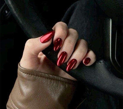 Handmade Press On Nails: Reusable, Trending, Almond Round Short, Xmas Christmas Winter