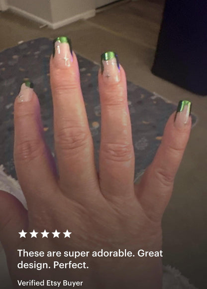 Handmade Press On Nails: Reusable, Glue Ons, Acrylic Gel, Almond Round Short, Hand-painted Custom