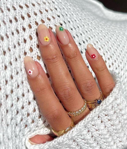 Handmade Press On Nails: Reusable, Glue Ons, Acrylic Gel, Almond Round Short, Hand-painted Custom