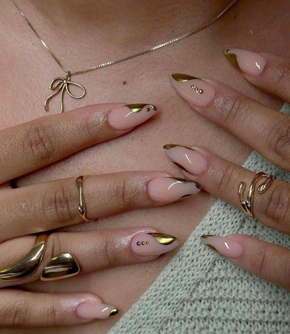 Handmade Press On Nails: Reusable, Glue Ons, Acrylic Gel, Almond Round Short, Hand-painted Custom