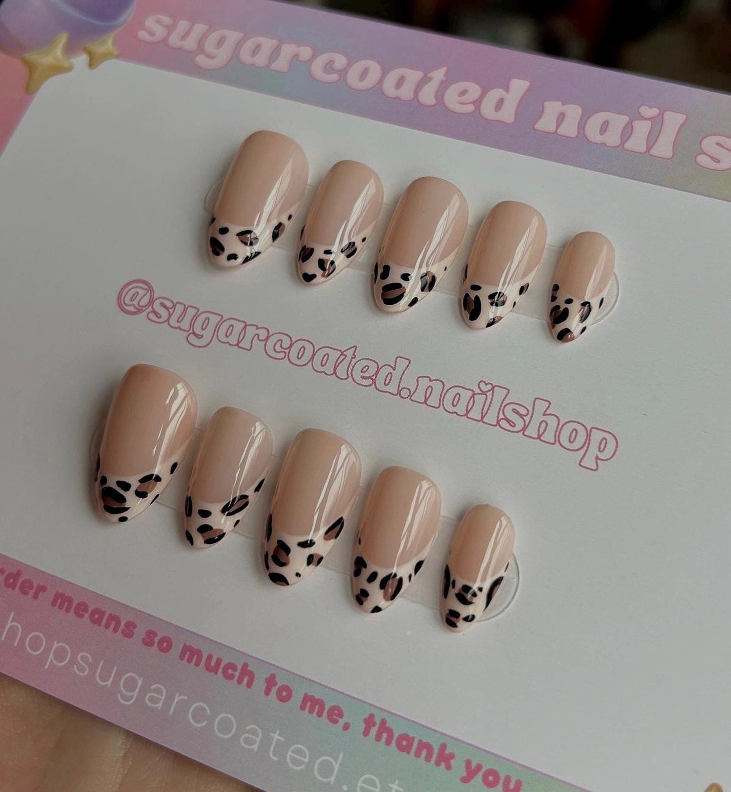 Handmade Press On Nails: Reusable, Glue Ons, Acrylic Gel, Almond Round Short, Hand-painted Custom