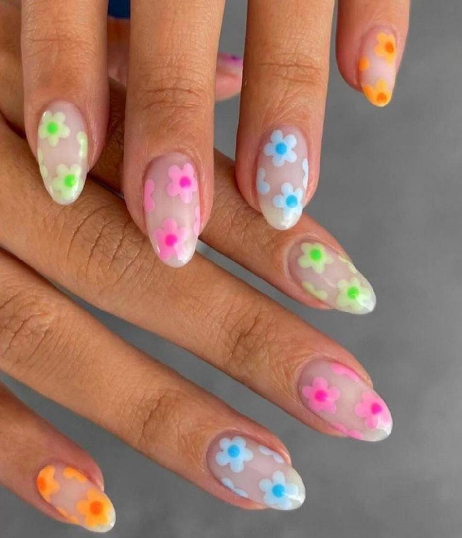 Handmade Press On Nails: Reusable, Glue Ons, Acrylic Gel, Almond Round Short, Hand-painted Custom