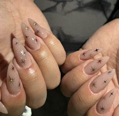 Handmade Press On Nails: Reusable, Glue Ons, Acrylic Gel, Almond Round Short, Hand-painted Custom