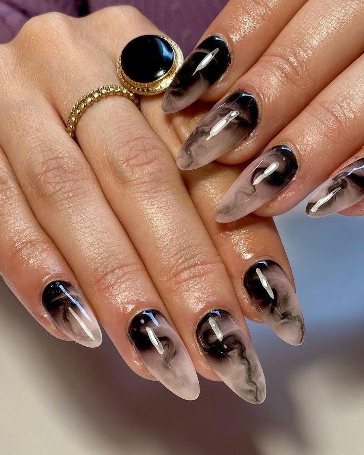 Handmade Press On Nails: Reusable, Gel, Almond Round Short, Handpainted, Halloween Fall Autumn October