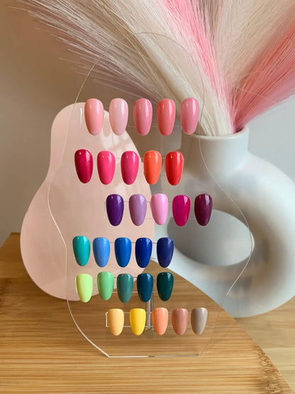 Handmade Press On Nails: Reusable, Glue Ons, Acrylic Gel, Almond Round Short, Hand-painted Custom