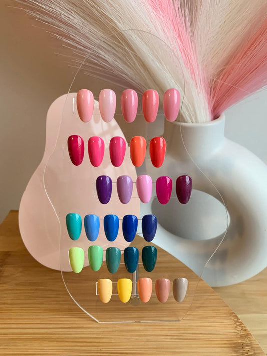 Handmade Press On Nails: Reusable, Glue Ons, Acrylic Gel, Almond Round Short, Hand-painted Custom