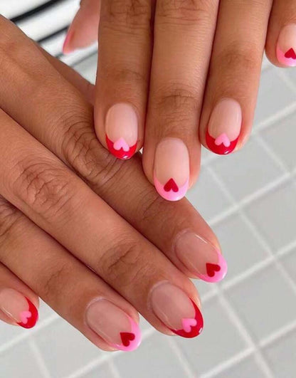 Handmade Press On Nails: Reusable, Glue Ons, Acrylic Gel, Almond Round Short, Hand-painted Custom