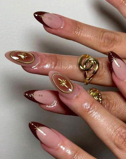 Handmade Press On Nails: Reusable, Glue Ons, Acrylic Gel, Almond Round Short, Hand-painted Custom