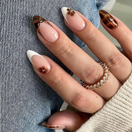 Handmade Press On Nails: Reusable, Gel, Almond Round Short, Handpainted, Halloween Fall Autumn October