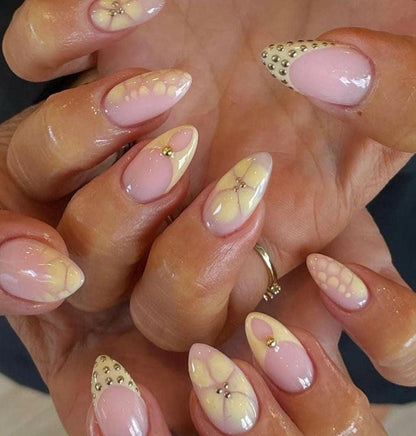 Handmade Press On Nails: Reusable, Glue Ons, Acrylic Gel, Almond Round Short, Hand-painted Custom