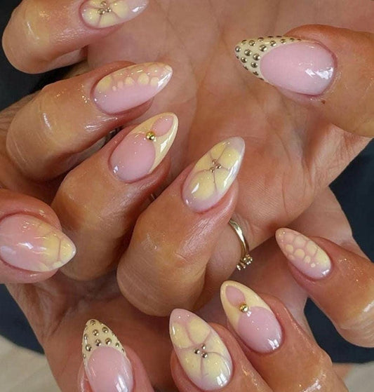 Handmade Press On Nails: Reusable, Glue Ons, Acrylic Gel, Almond Round Short, Hand-painted Custom