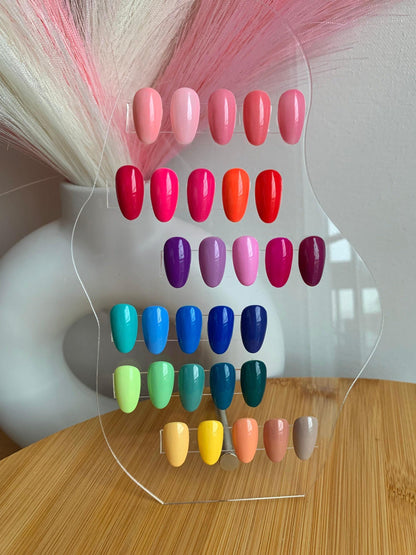 Handmade Press On Nails: Reusable, Glue Ons, Acrylic Gel, Almond Round Short, Hand-painted Custom