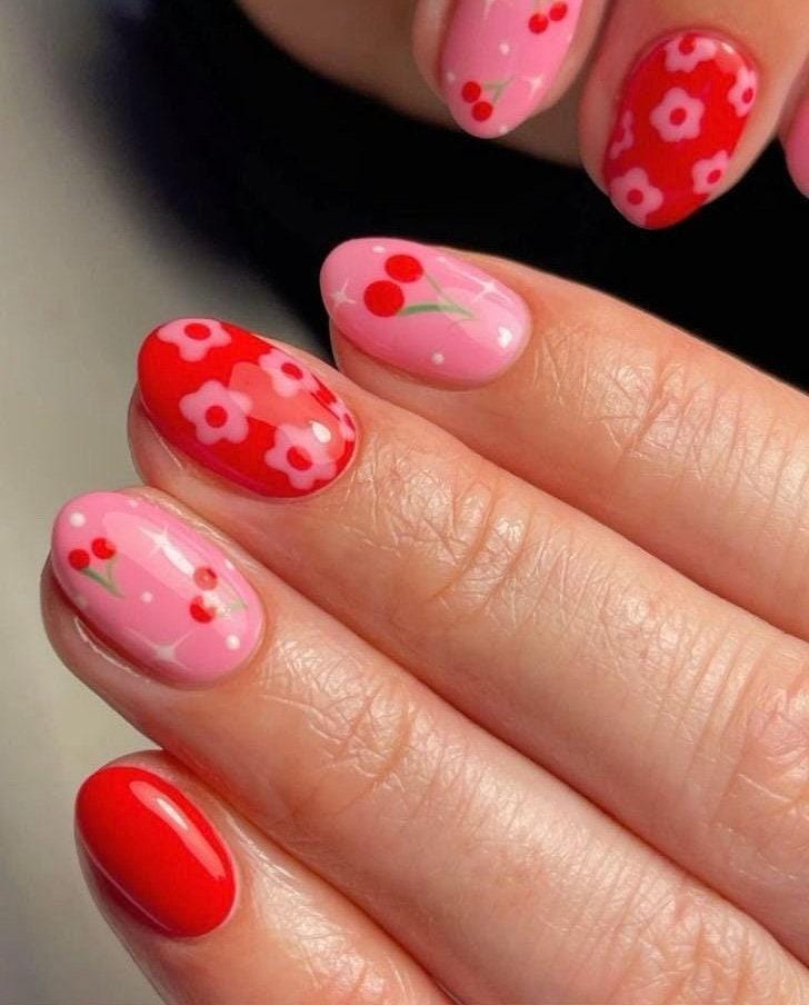 Handmade Press On Nails: Reusable, Glue Ons, Acrylic Gel, Almond Round Short, Hand-painted Custom