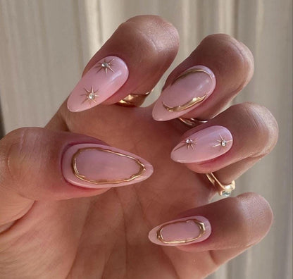 Handmade Press On Nails: Reusable, Trending, Almond Round Short, Xmas Christmas Winter