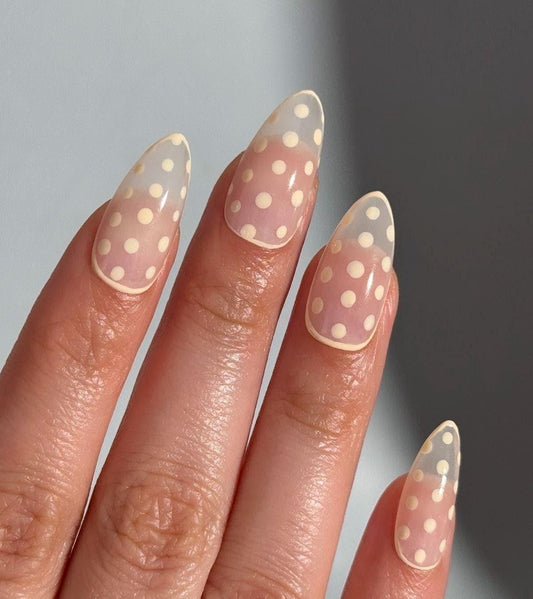 Handmade Press On Nails: Reusable, Glue Ons, Acrylic Gel, Almond Round Short, Hand-painted Custom